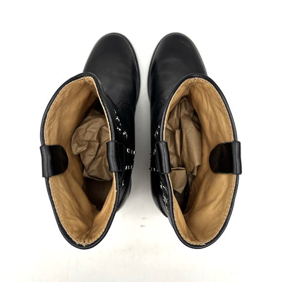 Isabel Marant Cluster Crisi Black Leather Studded Pull On Ankle Boots 6.5 37 - Picture 8 of 16